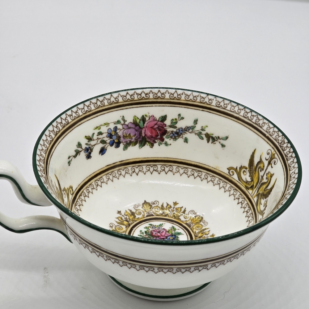 Wedgwood Bone China Footed Cup Floral Gold Trim Made in England